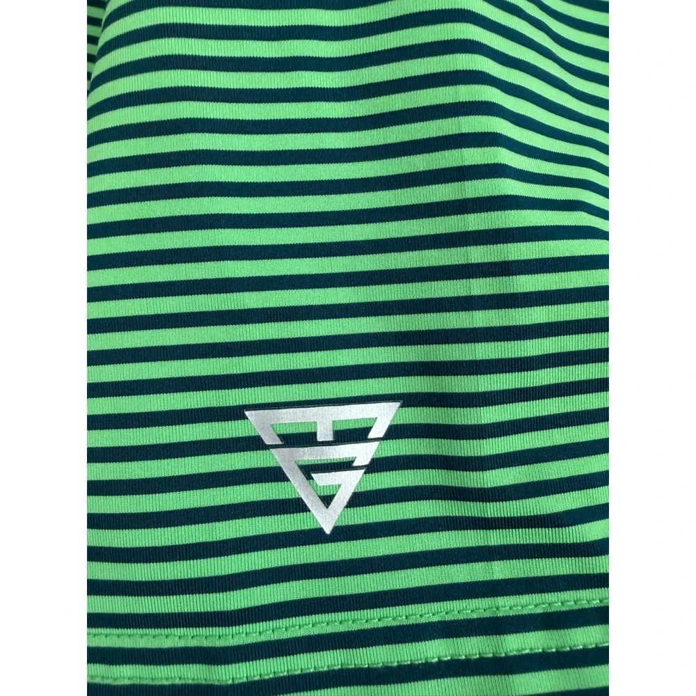 MAELREG Performance Polo Striped Technical Mens 3XL Green Golf Pickleball Preppy